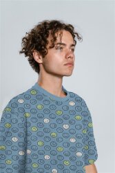 JERSEY GLOW IN THE DARK SMILEYS - ROUGE