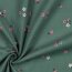 Babycord glitter flowers - antique green
