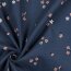 Babycord glitter flowers - antique blue
