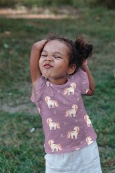 Cotton Jersey Glitter Unicorns - jean blue