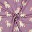 Katoenen tricot glitter unicorns - licht druif