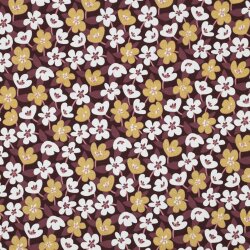 JERSEY Glitter Flowers - WINE RED