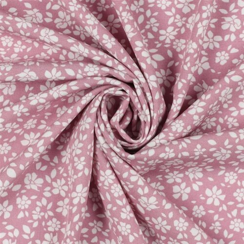 Viskose Popeline Stretch kleine Blumen - hellmalve
