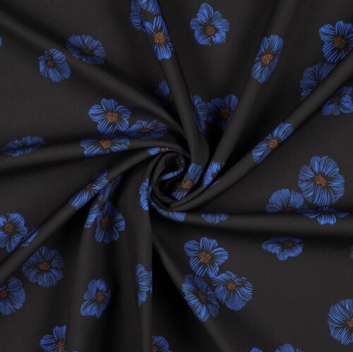 Softshell digital large flower - black