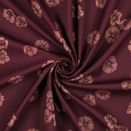 Softshell digital large flower - aubergine