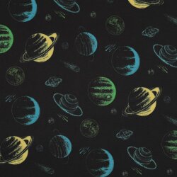 Softshell digitale gele planeten - zwart