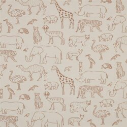 French Terry Safari Animales - crema