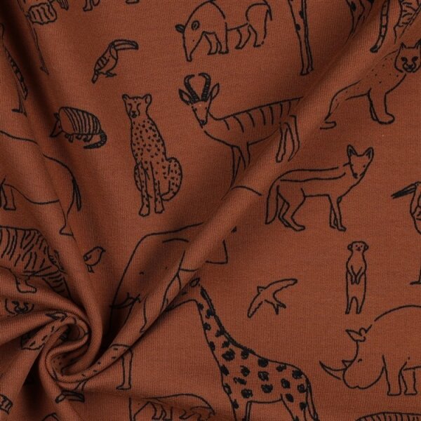 Rizo Francés Animales Safari - ALMOND - vonbrachttextiles - Mayorista