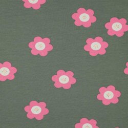 French Terry grote bloemen - JADE