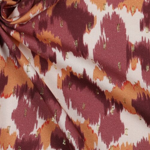VISCOSE LUREX ANIMAL - ECRU / BORDEAUX