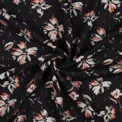 VISCOSE LUREX Fleurs - NOIR