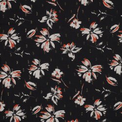 VISCOSE LUREX Fleurs - NOIR