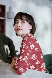VISKÓZA LUREX Květiny - ROSSO RED