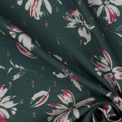 VISCOSE LUREX Fleurs - DARK EMERALD