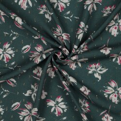 VISCOSE LUREX Fleurs - DARK EMERALD