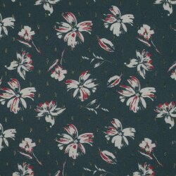 VISCOSE LUREX Fleurs - DARK EMERALD