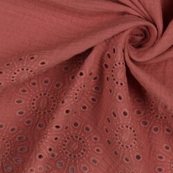 DOUBLE GAUZE border one-sided - BLUSH