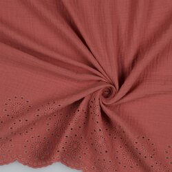 DOUBLE GAUZE border one-sided - BLUSH