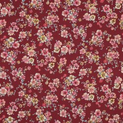 Coated cotton floral bouquet - dark wine red