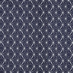 Coated cotton abstract stars - dark blue
