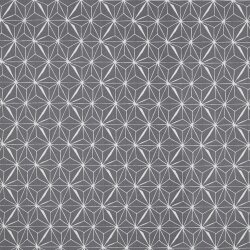 Coated cotton abstract stars - stone grey