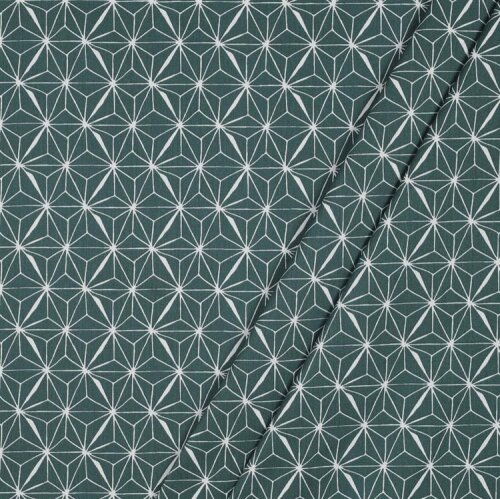 Gecoate katoenen abstracte sterren - donker mint