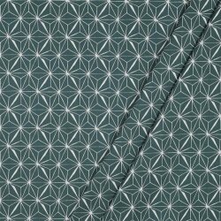 Gecoate katoenen abstracte sterren - donker mint