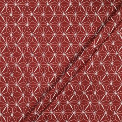 Coated cotton abstract stars - stone red