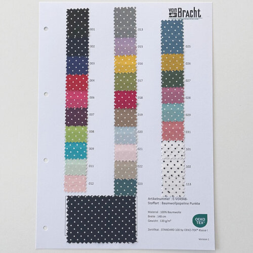 Sample card - cotton poplin small dots