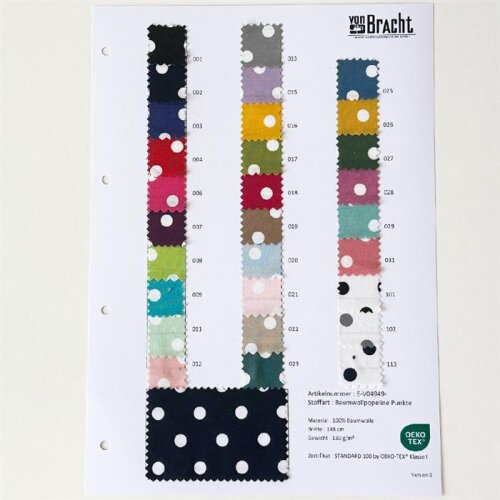 Sample Card - Cotton Poplin Dots