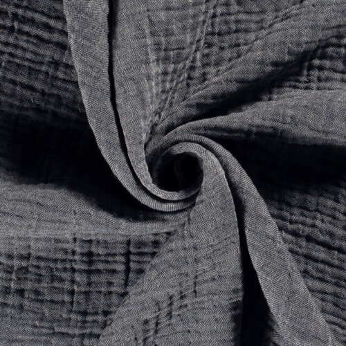 Winter - Vierlagiger Musselin Uni Recycelt - dunkeljeansblau