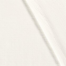 Mousseline brodée petits pois - blanc laine