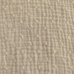 Muslin embroidered small polka dots - light sand