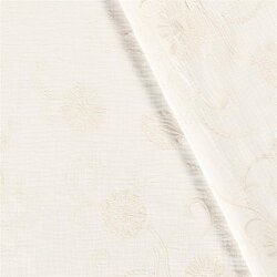 Muslin embroidered flower tendrils - off-white