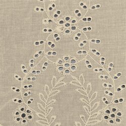 Muslin eyelet embroidery floral ornaments - light sand