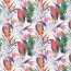 Muslin colourful parrot - cream white