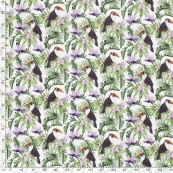 Muslin Toucan in the Jungle bianco - bianco crema