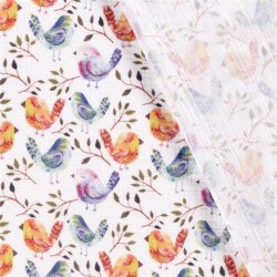 Muslin Dreaming Birds bianco - bianco crema