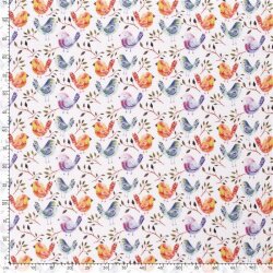 Muslin Dreaming Birds bianco - bianco crema