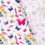 Mousseline kleurrijke vlinders - crème wit