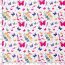 Muslin colourful butterflies - cream white