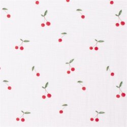 Muslin Crunchy Cherries - cream white