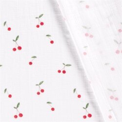 Muslin Crunchy Cherries - cream white