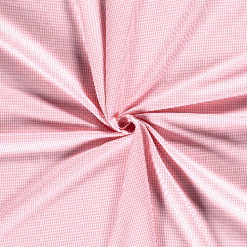 Cotton poplin yarn dyed Vichy check 2mm - pink