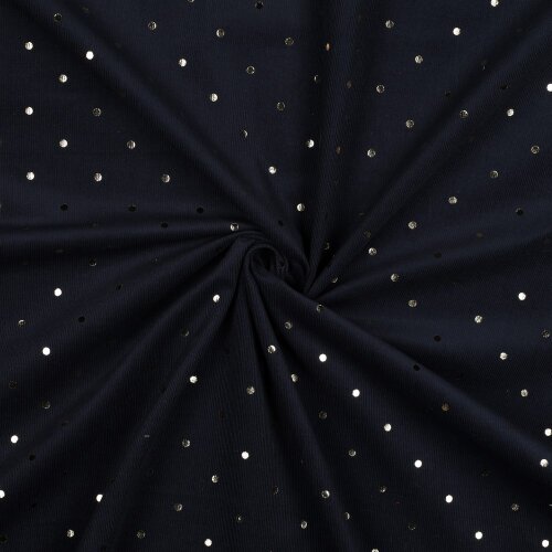 Babycord GOLD DOT - dark blue