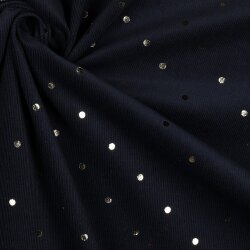 Babycord GOLD DOT - azul oscuro