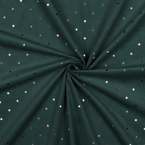 Babycord GOLD DOT - verde scuro