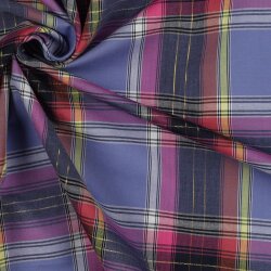 Tissu de coton YARN DYED CHECK Lurex - violet