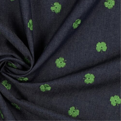 JEANS Embroidered CLoveR - indigo blue