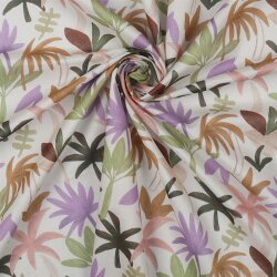 VOILE DE COTON DIGITAL PALM HAVEN - LILAS